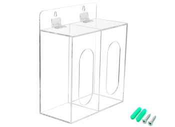 Acrylic Double Hairnet & Glove Dispenser Box Holder