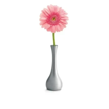 Tablecraft, Vase, Zinc Alloy, Brushed Finish, 18 cm Height