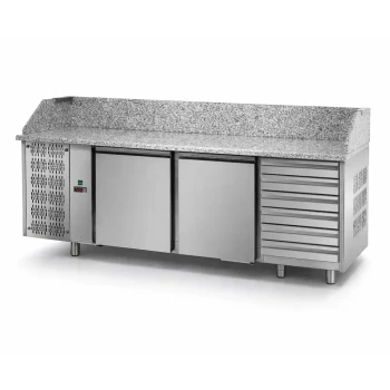 Tecnodom, EKO Pizza Counter, Granite Top, 2 Doors, 6 Neutral Drawers, 310 L