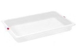 RUBBER PLAST - PP White GN Container 1/1 x 6.5 Cm Deep with Lid