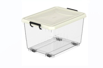 COSMOPLAST - Clear Storage Box With Wheels and Lid - L46 x W33 x H27.5 Cm - 22 Ltr