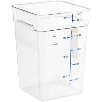 RUBBER PLAS-22 Qt. Clear Square Polycarbonate Container - 25.6 x 31 x 40 cm