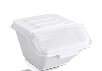 White Ingredient Bin with Clear Lid - 20 Ltr