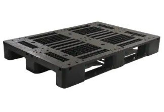 Plastic Pallets for Warehouse - 120 x 80 x 14 Cm - Black