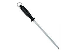 Fine, Round Shape Sharpening Steel Rod - 25 cm - Black