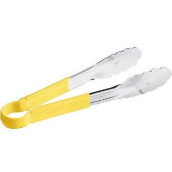 Stainless Steel Color Handle Tong - 9 Inch - 24 Cm - Yellow