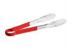 Stainless Steel Color Handle Tong - 12 Inch - 30 Cm - Red