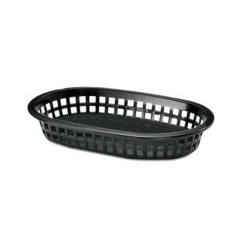 Tablecraft, Oval Basket, Plastic, Black, 23 cm Width, 15 cm Depth