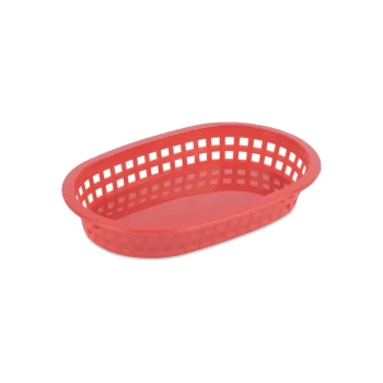 Tablecraft, Plastic Oval A La Carte Basket, Red, 23 cm Length, 15 cm Width