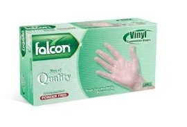 Falcon - Vinyl Gloves - Powder Free 100 pieces - 10 Box / Crt - L - White