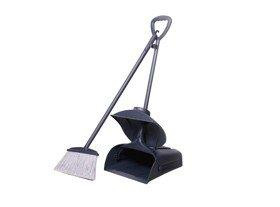Lobby Dust Pan With Broom Set - Gray