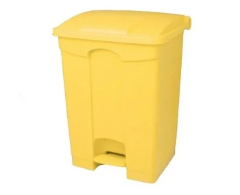 Plastic Garbage Bin - Center Pedal - 68 Ltr - Yellow