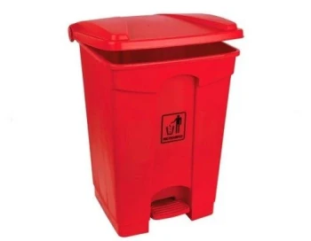 Plastic Garbage Bin - Center Pedal - 45 Ltr - Red