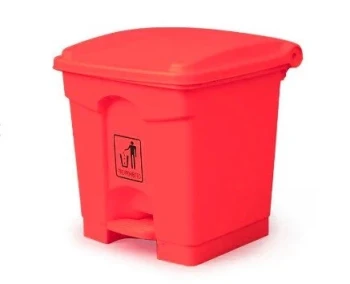 Plastic Garbage Bin - Center Pedal - 30 Ltr - Red