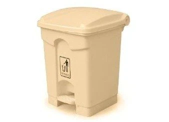 Plastic Garbage Bin - Center Pedal - 68 Ltr - Beige