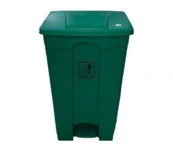 Plastic Garbage Bin - Center Pedal - 87 Ltr - Green