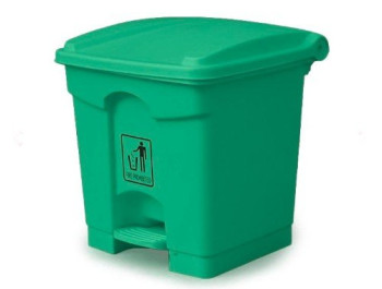 Plastic Garbage Bin - Center Pedal - 45 Ltr - Green