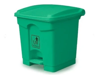 Plastic Garbage Bin - Center Pedal - 30 Ltr - Green