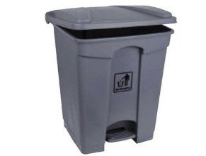 Plastic Garbage Bin - Center Pedal - 45 Ltr - Gray
