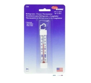 COOPER - Refrigerator/Freezer Vertical Analog Glass Tube Thermometer -40°C to 48.8°C