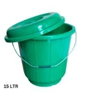 Plastic Round Bucket - 15 Ltr - Green
