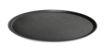 CAMBRO - Non-Skid Fiberglass Oval Serving Tray - Black - 56 x 68.5 cm