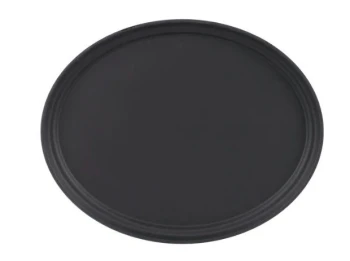 CAMBRO - Non-Skid Fiberglass Round Serving Tray - Black - 16 Inch