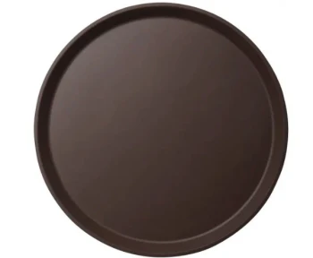 CAMBRO - Non-Skid Fiberglass Round Serving Tray - Brown - 16 Inch