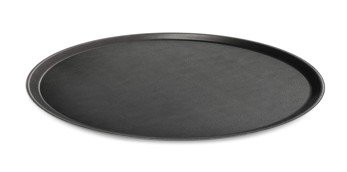 Non-Slip Serving Tray - Oval - 60 x 73 Cm - Black