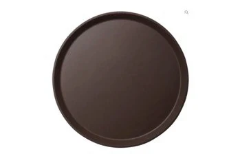Non-Slip Serving Tray - Round - 45 Cm - Brown