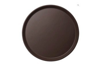 Non-Slip Serving Tray - Round - 40 Cm - Brown