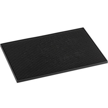 Rubber Service Spill Bar Mat 12 x 18 Inch - Black