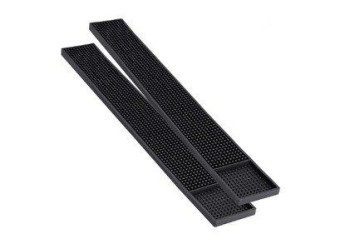 Rubber Service Spill Bar Mat 24 x 3 Inch - Black
