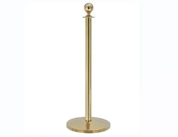 SS Queue Control Pole with Ball Top - 100 x 6 x 32 Cm - Golden