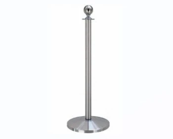 SS Queue Control Pole with Ball Top - 100 x 6 x 32 Cm - Silver
