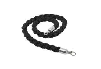 Twisted Rope with - Silver Hook - 1.5 Mtr - Black
