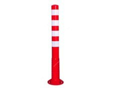 Polyurethane Flexible Bollard Post (Pole) - Ø8 x H76 Cm - Orange &amp; White