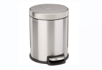 Stainless Steel Garbage Bin - Round - Slow Motion Pedal - 44 x 29 Cm - 20 Ltr
