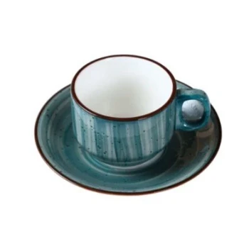 H.P Deco-Porceletta Green Color Cup & Saucer 200 ML