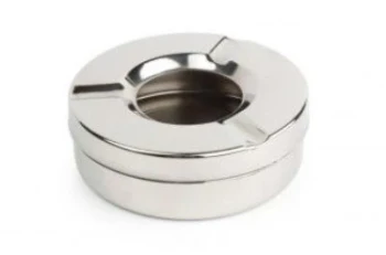 Stainless Steel Ashtray - Round - With cover