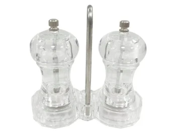 Transparent Acrylic Salt &amp; Pepper Mill Set - 14.2 x 6.4 x 14 cm