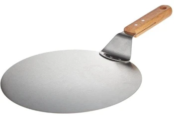 Stainless Steel Round Pizza Peel Wooden Handle  - 25.5 Cm