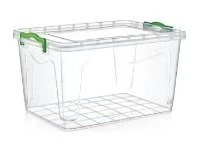 Clear Plastic Storage Box with Lockable Lid  25 L
