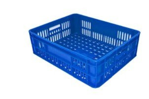 Plastic Ventilated Crate - 59 x 46 x 18 Cm - Blue