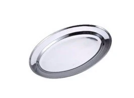 Stainless Steel Oval Shape Tray - 25 Cm