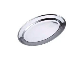 Stainless Steel Oval Shape Tray - 30 Cm