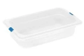 RUBBER PLAST - PP White GN Container 1/4 x 6.5 Cm Deep with Lid