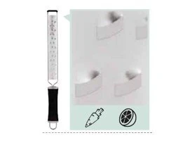 Black Handle Stainless Steel Hand grater 2 - 4 x 22 Cm, L 38.5 Cm