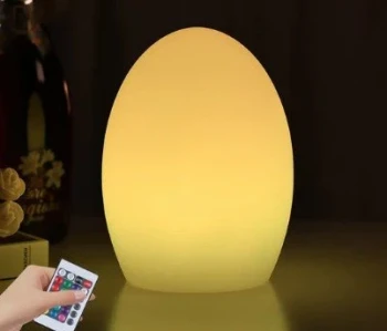 RGB Rechargeable lamp, Remote  control multi colors (egg 14*20cm)