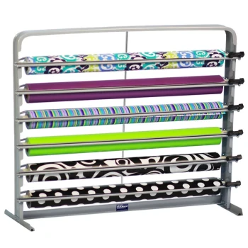 Bulman T624-30 30" Horizontal Gray 6 Roll Paper Cutter Rack